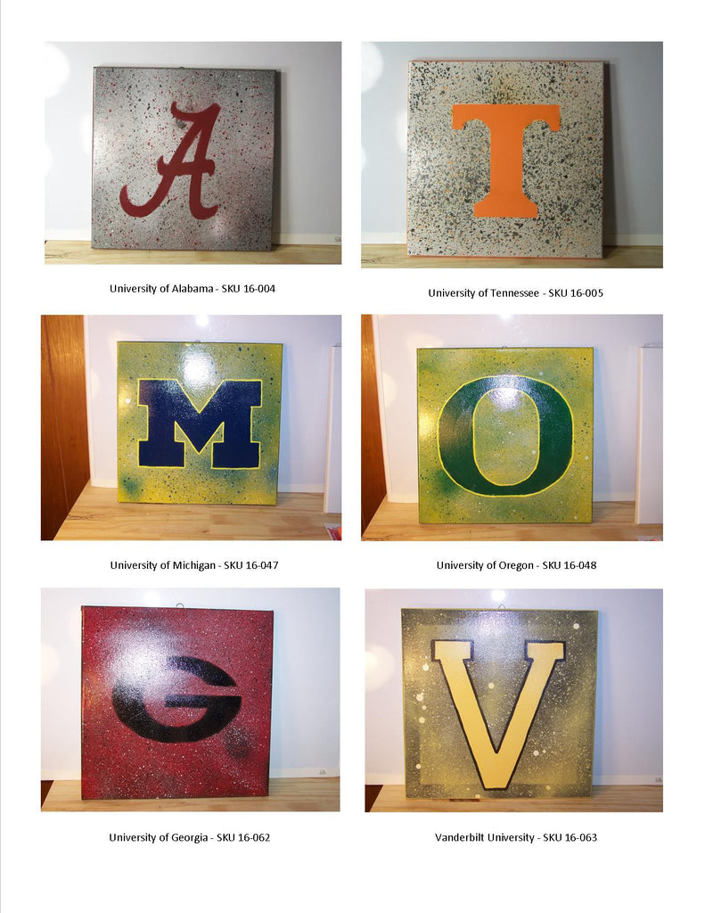 College Football Splatter Paintings
