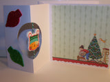 Square Cat With Winter Hat Holiday Card
