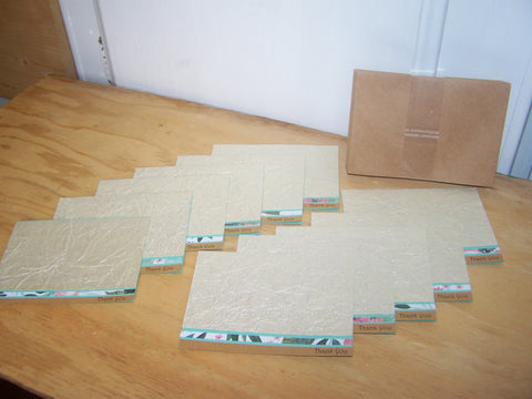 Set of 11 Handmade Thank You Cards - Champagne & Floral