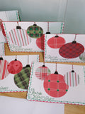 Scalloped Ornaments Christmas Cards - Set of 9