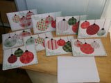 Scalloped Ornaments Christmas Cards - Set of 9