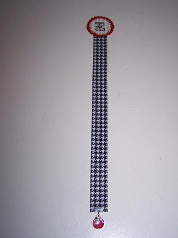 Initial "E" Houndstooth Ribbon Bookmark