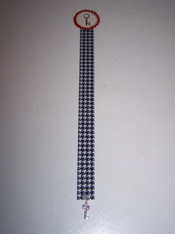 Red Key Black/White Ribbon Bookmark