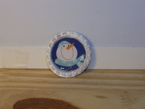 Snowman Face Bottlecap Magnet