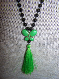 14" Beaded Necklace (Butterfly) with Tassel