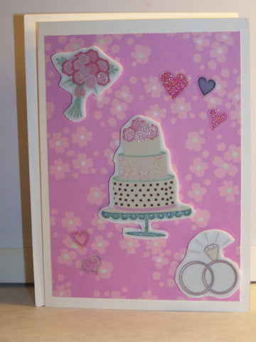 Pink Flowers Foam Cake Special Occasion Card