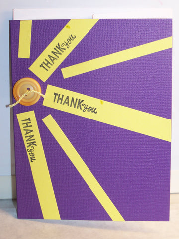 Purple Sunburst Thank You Card