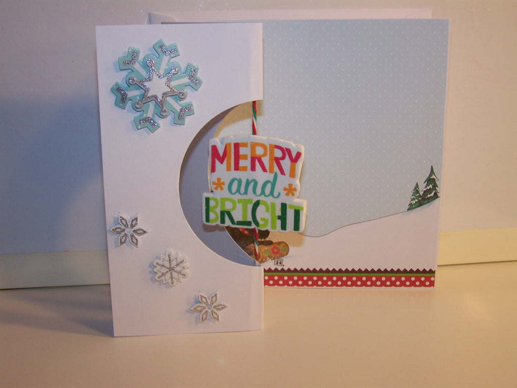 Square Spinning Merry and Bright Holiday Card