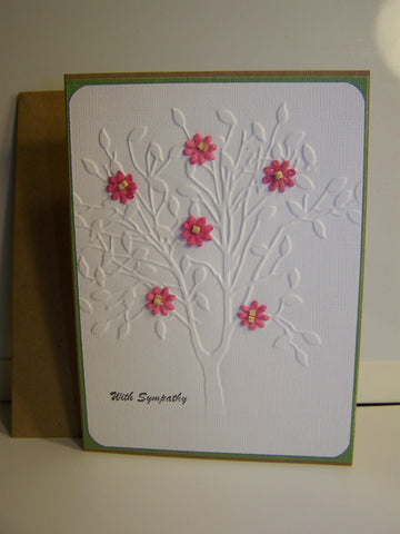 With Sympathy Flowers on a Tree Card