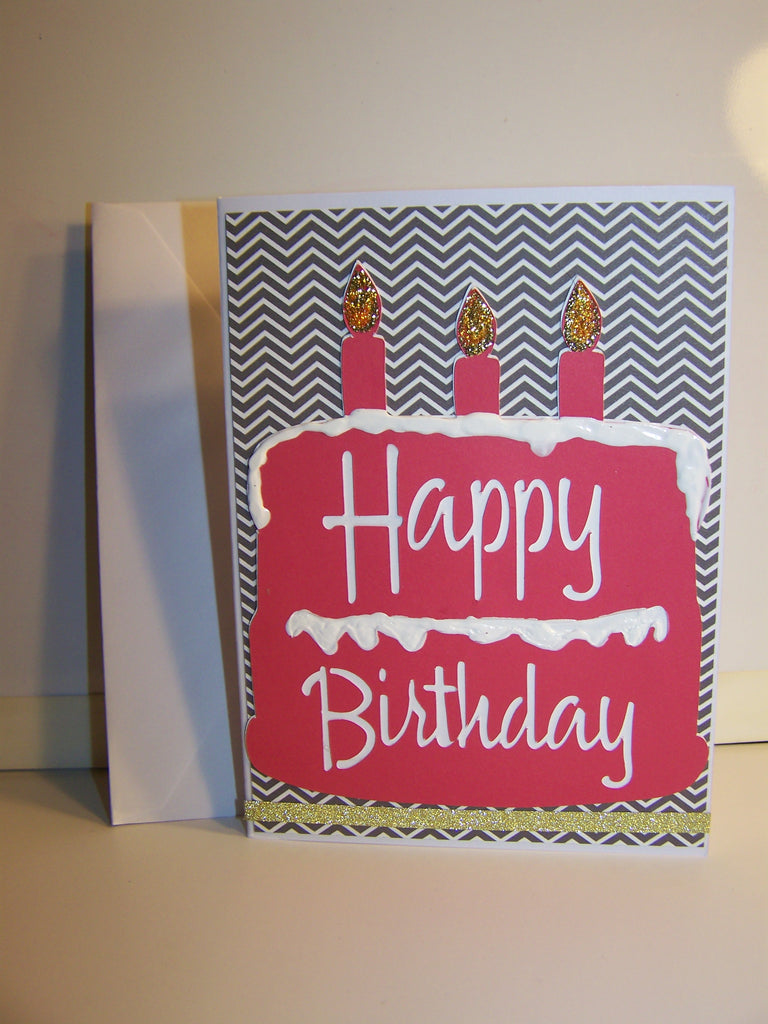 Happy birthday cake card Royalty Free Vector Image