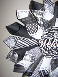 18" Black and White "Welcome" Paper Wreath